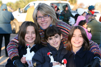 Ms. Tim and third graders at the arrival flyover in Florida.
