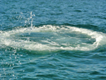 Bubble print on the ocean surface