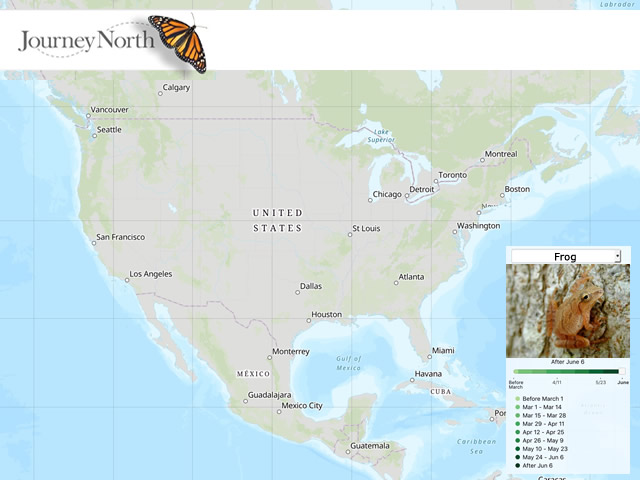 Map of First Frog Song of Spring