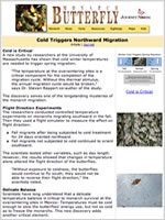 Article: Cold winter temperatures trigger spring monarch migration