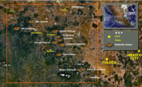 map of monarch wintering sites in Mexico