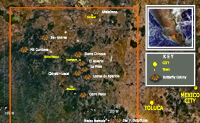 Map Monarch Butterfly Winter Sanctuaries in Mexico