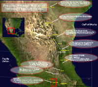 Monarch butterfly migration pathway in Mexico