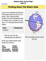 Worksheet | Photoperiod Data: Comparing sunrise/sunset at two sites.