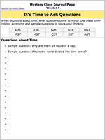 Worksheet | Time Zones, Time-related Acronyms: Asking Questions