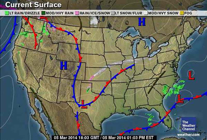 Weather map for Feb. 25, 2014