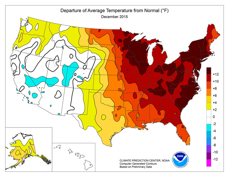 Record Warm Temperatures December 2015