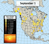 Sunlight and the Seasons: Map of Day Length around the Globe