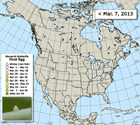Monarch butterfly migration map