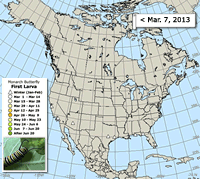 Monarch butterfly migration map