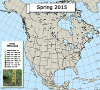 Map of milkweed emergence: Spring 2015