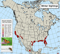 Monarch butterfly migration map
