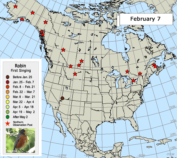 Robin migration map